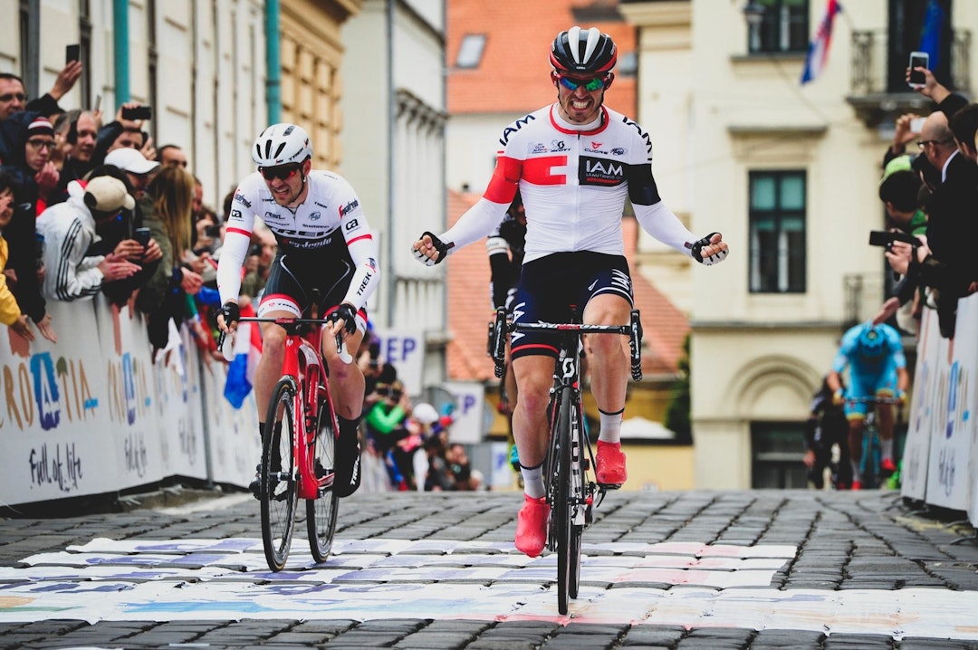 KNALLSESONG: Holst Enger vant den første etapen i Tour of Croatia i 2016. Foto: Cor Vos. sondre-holst-enger-1