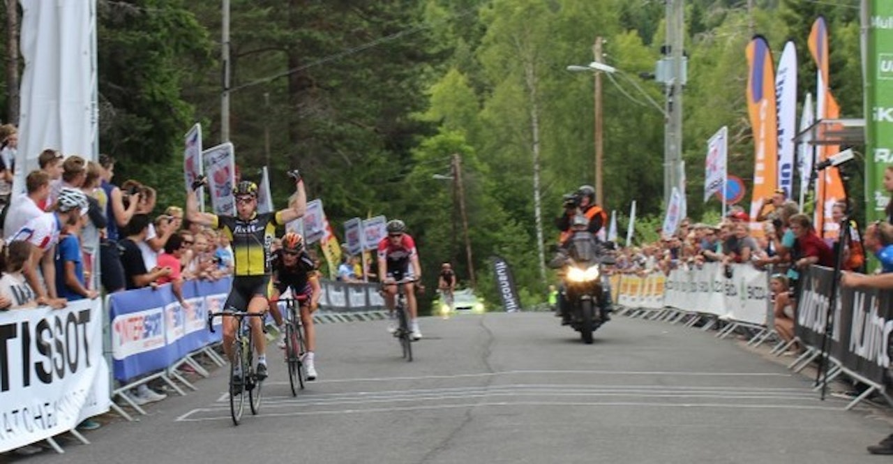 STERK I SPURTEN: Filip Eidsheim vant to NorgesCup-ritt i fjor, mye takket være sin gode spurt. Foto: NCF STERK I SPURTEN: Filip Eidsheim vant to NorgesCup-ritt i fjor, mye takket være sin gode spurt. Foto: NCF