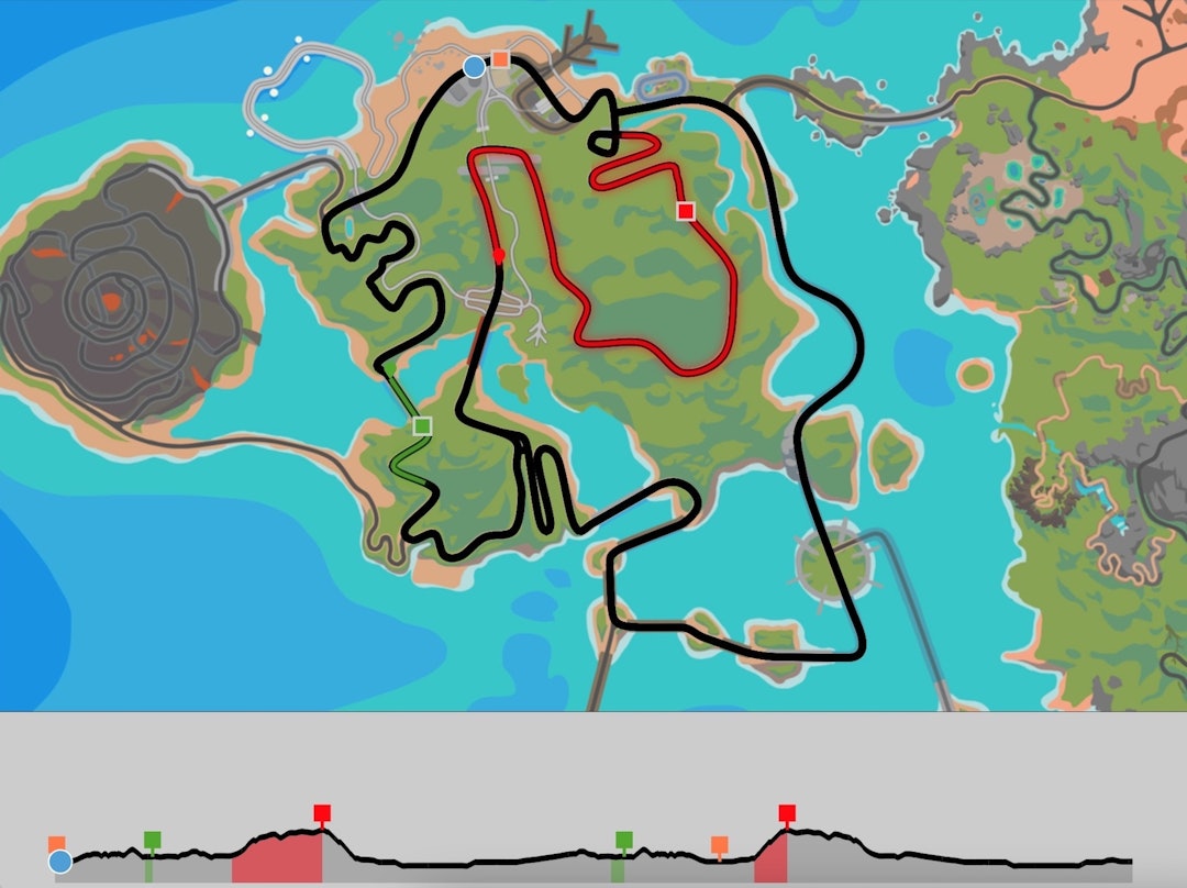 VM-LØYPA: Watopia Figure 8 Reverse er 50.035km lang og har 483 høydemeter. Zwift-VM 2020