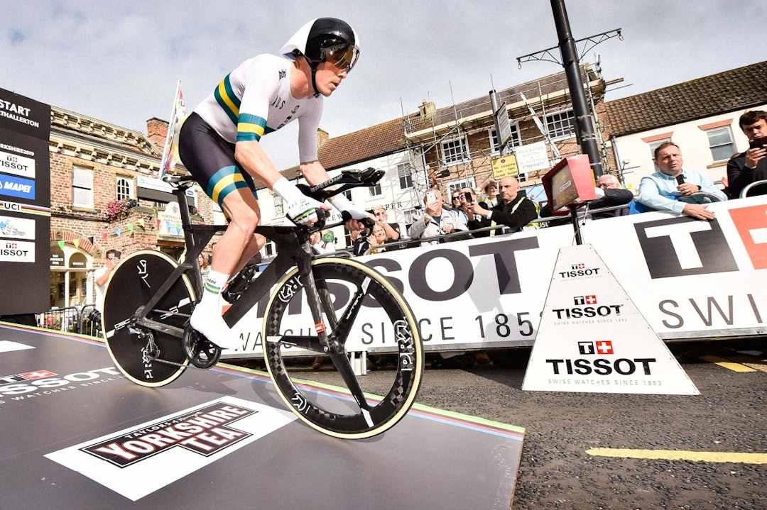 BMC TIMEMACHINE TT: Under VM i Yorkshire kjørte Dennis på den sykkelen, men uten logoer. Foto: Cor Vos.