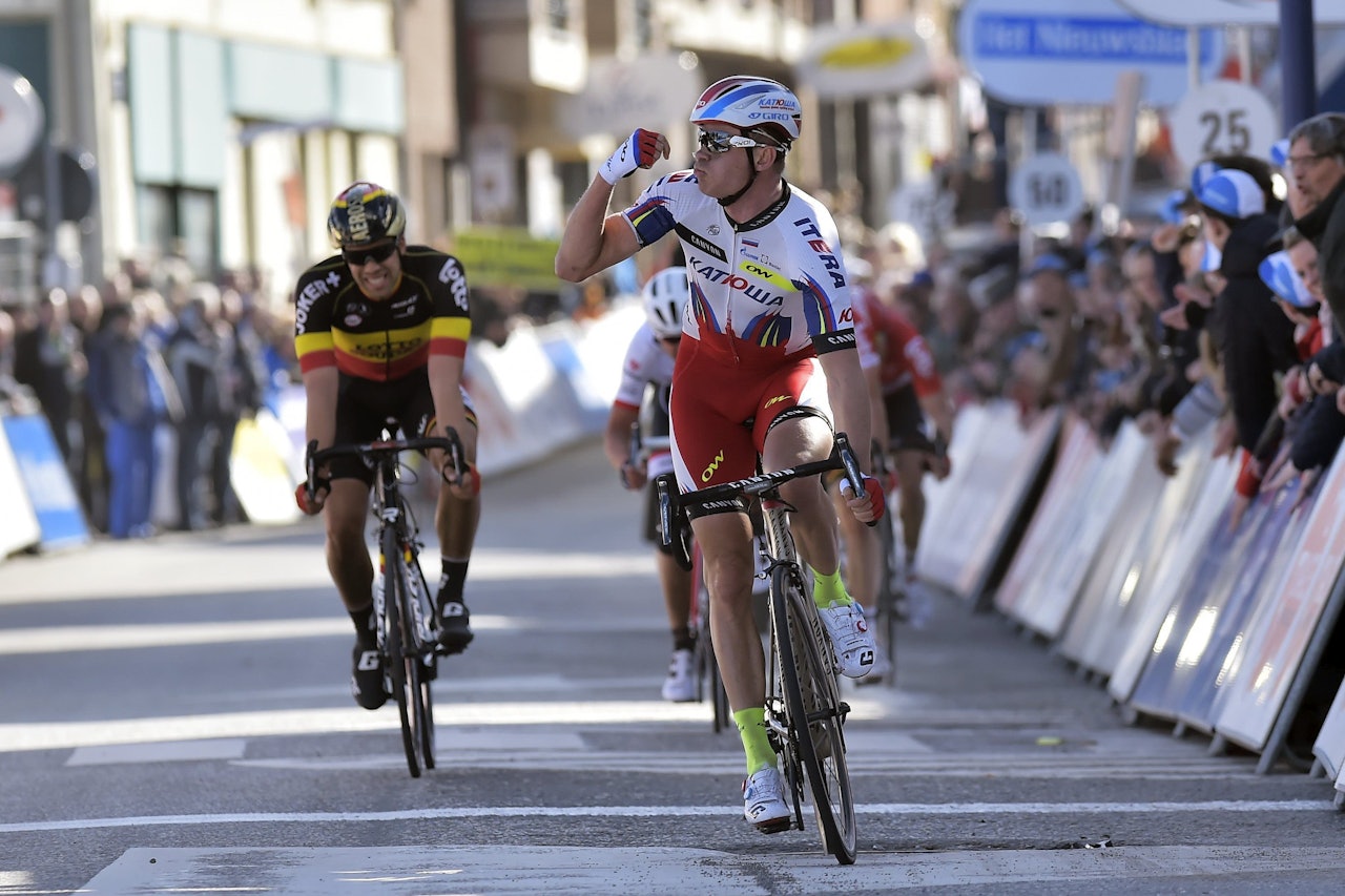 OVERLEGEN: Alexander Kristoff vant også den andre etappen av De Panne. Foto: Cor Vos.
