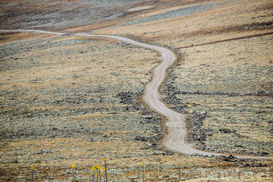 ØRKENVANDRING: Klatringen til Blåhøe går i steinte og forblåst fjellterreng like utenfor Jotunheimen. Foto: Henrik Alpers.