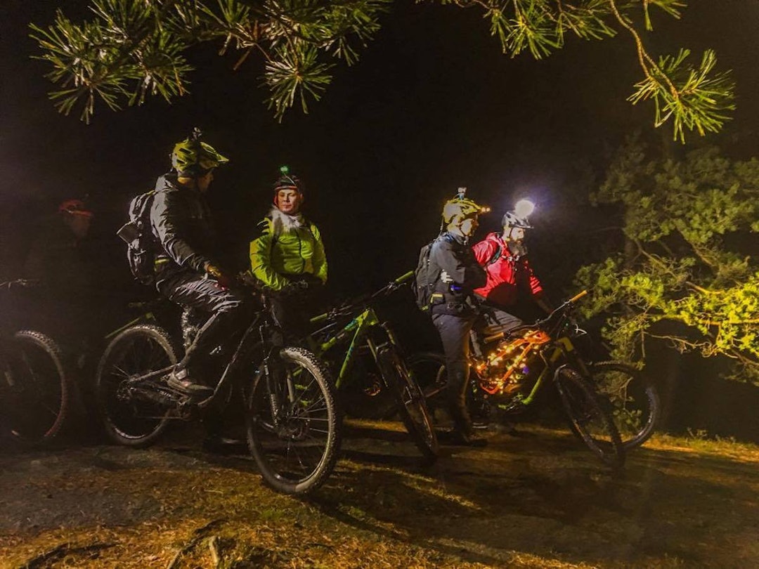 Stemningsfullt i skogen. Pål Valbjørk (fra venstre) Ole Henrik, Lars Henning Karlsen, Stian Torgersen og i mørten Sten Normanset. Foto: Rasmus Leiro Juletur Pål Valbjørk fra venstre Ole Henrik  Lars Henning Karlsen  Stian Torgersen og i mørten Sten Normanset. Foto Rasmus Leiro 1200x900