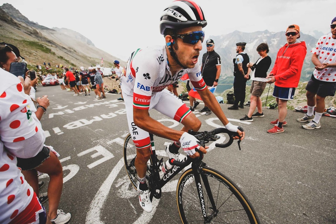 TAPT SEG: Fabio Aru er en skygge av seg selv i fjellene. Han har aldri kommet tilbake til toppnivå etter å ha slitt med kyssesyken. Foto: Cor Vos. fabio aru