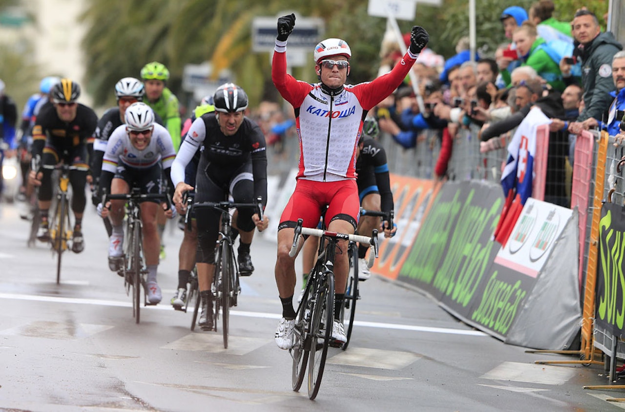 HISTORISK: Aleksander Kristoff er med sin seier i 2014 første nordmann som vinner et monument. Foto: Cor Vos.