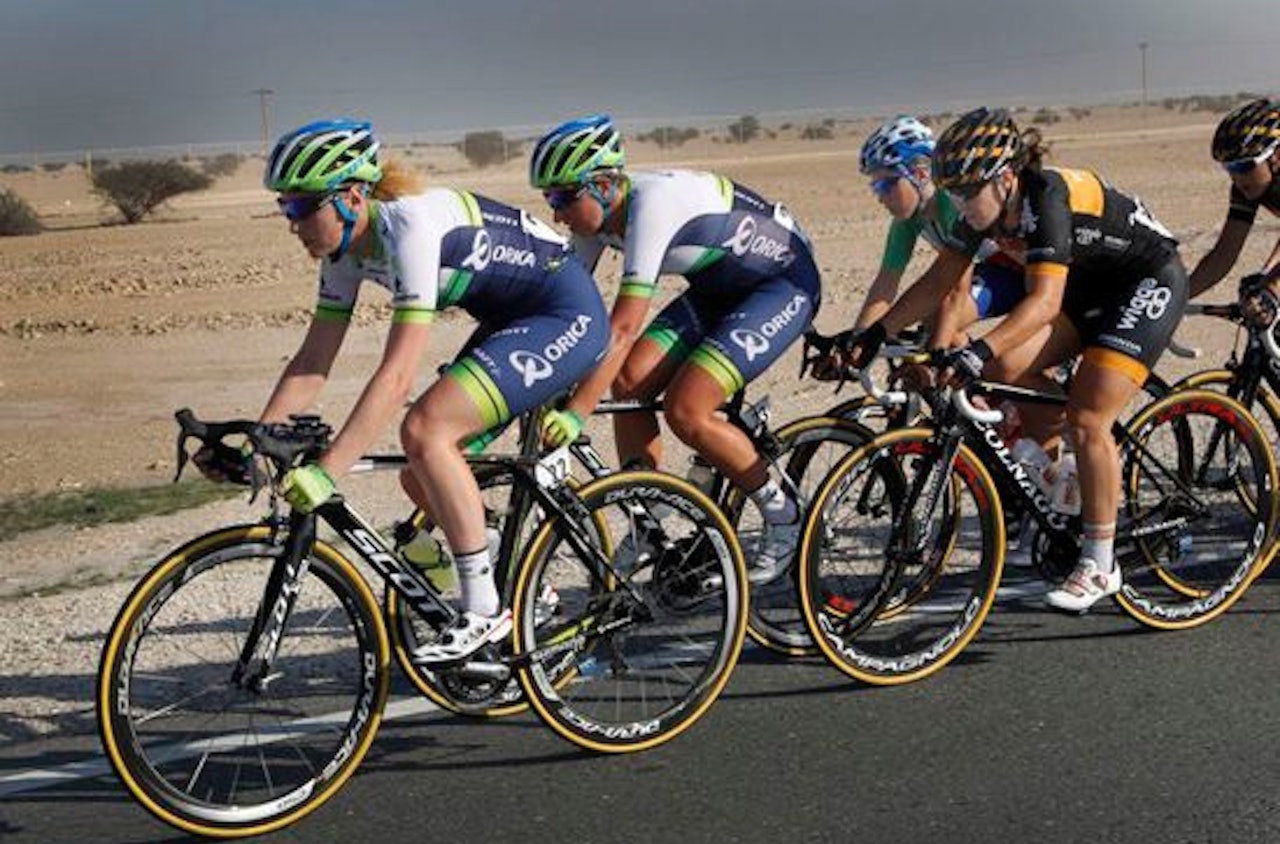 LADIES TOUR OF QUATAR var første store UCI-ritt i sesongen 2015. Foto: ORICA-AIS LADIES TOUR OF QUATAR var første store UCI-ritt i sesongen 2015. Foto: ORICA-AIS