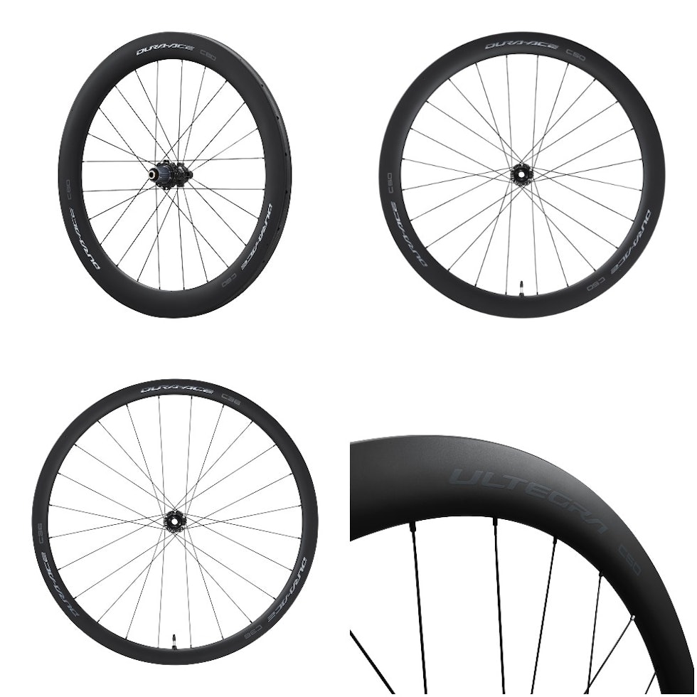 NYE HJUL: Tre felgprofiler både for Dura Ace og Ultegra. På Dura Ace-nivå er det i tillegg tubular-hjul. Shimano Dura Ace 2022
