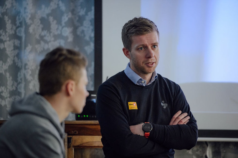 DET SPORTSLIGE ER IVARETATT: Løsningen er ikke ideell, men det beste en kan få til i denne type ritt, mener Jens Haugland i Uno-X. Foto: Uno-X. jens-haugland