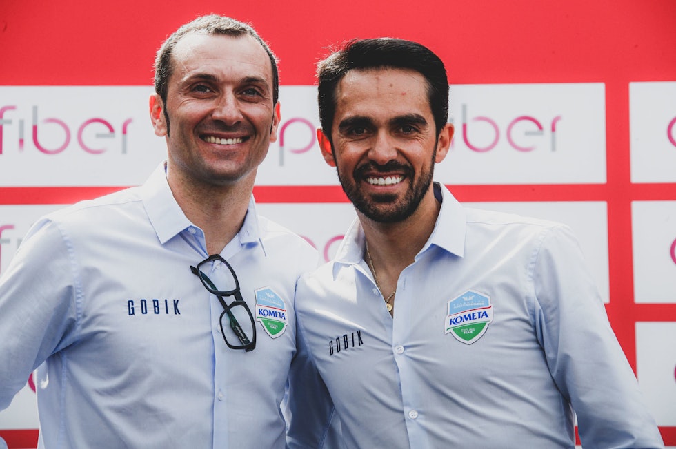 I SAMME LAG: Ivan Basso og Alberto Contador jobber i dag begge for Kometa-Xstra, fra nyttår Eolo-Kometa. Foto: Cor Vos. sean-yates-4