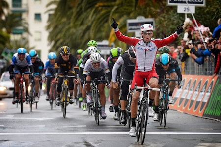 FANTASTISK!: Alexander Kristoff var overlegen i Sanremos gater! Foto: Cor Vos. FANTASTISK!: Alexander Kristoff var overlegen i Sanremos gater! Foto: Cor Vos.