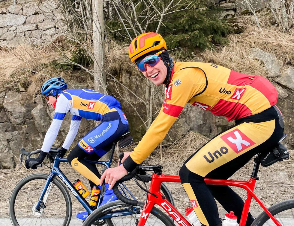 SAMARBEID: Leknessund og Magnus Brynsrud kjørte sammen deler av strekningen. Foto: Max Kørner. Andreas Leknessund