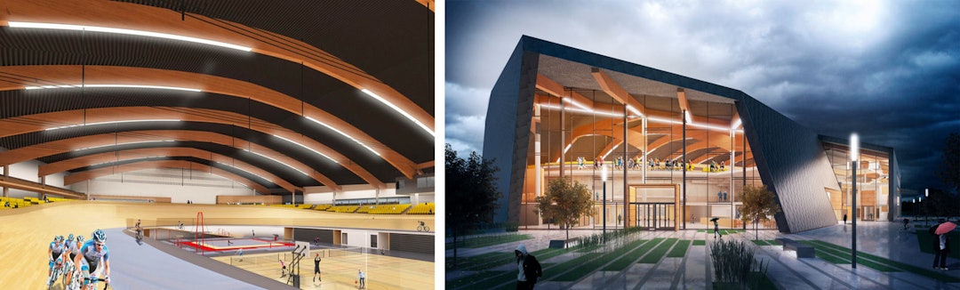 Arkitekttegninger av velodromen på Sola. Arkitekttegninger av velodromen på Sola.