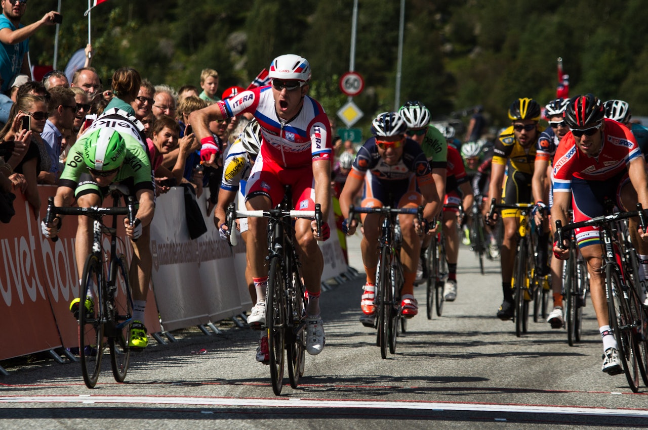 STERK: Alexander Kristoff tok en klar spurtseier i dag, tross tilbakegang i en sykdomsperiode. Foto: Henrik Alpers STERK: Alexander Kristoff tok en klar spurtseier i dag, tross tilbakegang i en sykdomsperiode. Foto: Henrik Alpers