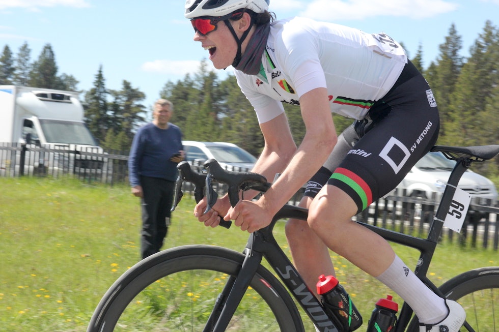 NEST BEST: Fredrik Finnesand fra Sandnes SK ble nummer to på fellesstarten til juniorgutta i Tour te Fjells. Foto: Ingeborg Scheve