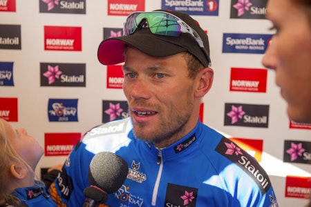 SEIERSVANT: Thor Hushovd to i dag både etappe-og sammenlagseier i Arctic Race of Norway. Foto: Trym Ivan Bergsmo. SEIERSVANT: Thor Hushovd to i dag både etappe-og sammenlagseier i Arctic Race of Norway. Foto: Trym Ivan Bergsmo.