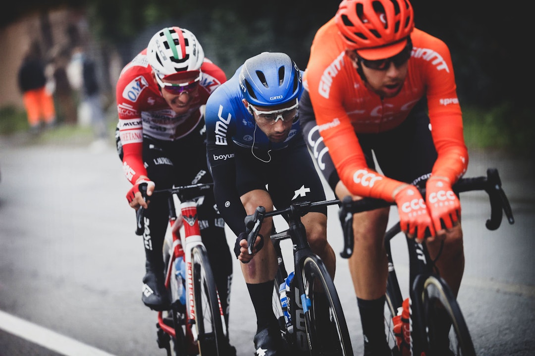 SURT: Under en iskald etappe i Giro d'Italia måtte Campenaerts ta til takke med den sure andreplassen. Foto: Cor Vos. victor campenaerts