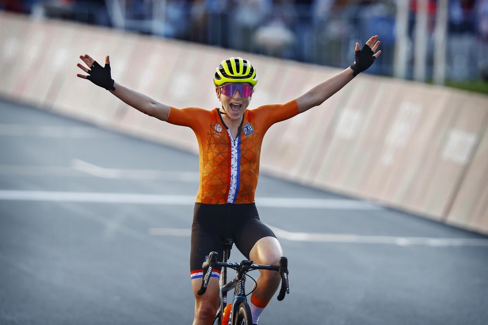 TRODDE HUN HADDE VUNNET: Annemiek van Vleuten jublet. Foto: Cor Vos annemiek van vleuten, ol i tokyo