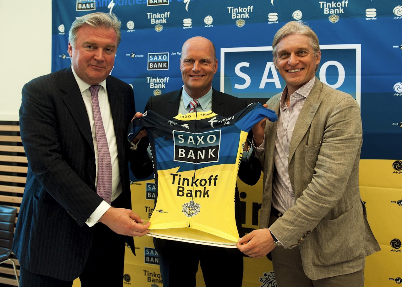 FULL AV SEG SELV: Oleg Tinkov (t.h) ble kanskje for mye for Riis Cycling? Foto: Cor Vos FULL AV SEG SELV: Oleg Tinkov (t.h) ble kanskje for mye for Riis Cycling?