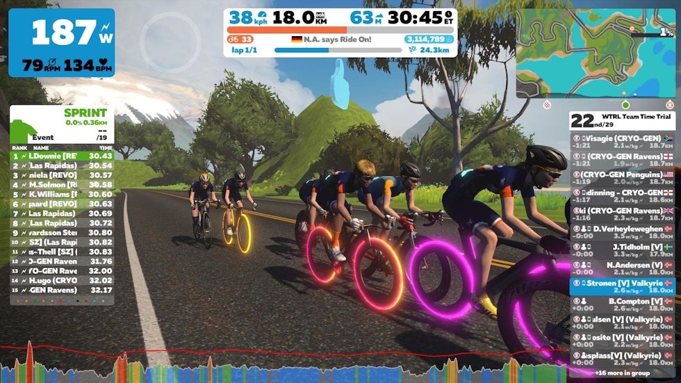 FAVORITT: Lagtempo med Valkyriene er Karianne Strønens favoritt-økt på Zwift Zwift Vikings WRTL TTT med Valkyriene