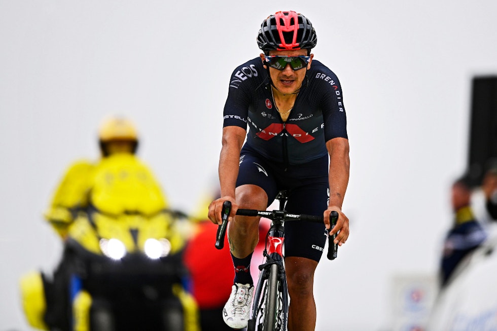 FORSØKTE: Richard Carapaz ga det noen forsøk i Pyreneene, men lykkes ikke. Foto: Cor Vos tour de france, ineos grenadiers, richard carapaz
