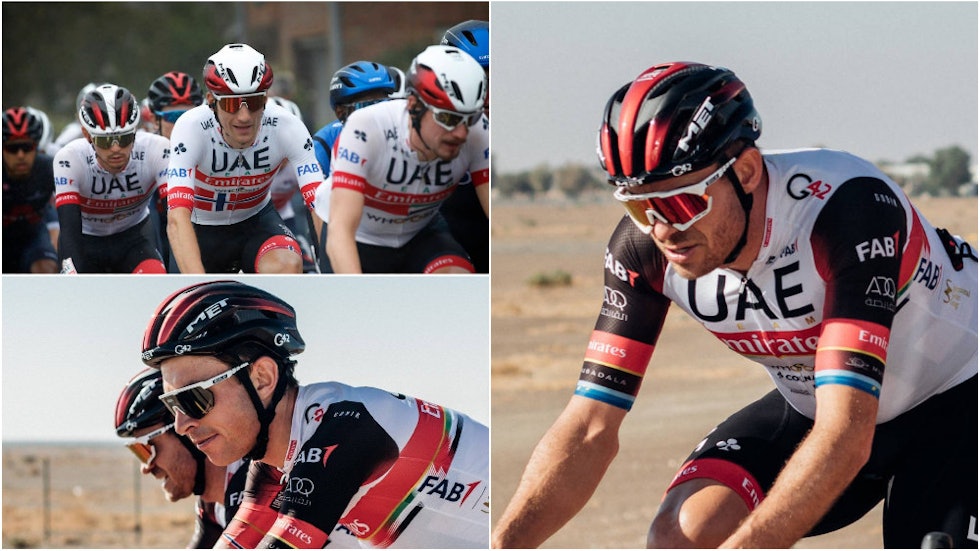 UAE-TRIOEN: Sven Erik Bystrøm, Vegard Stake Laengen og Alexander Kristoff er alle til start. FOTO: PhotoFizza/UAE Team Emirates / Cor Vos alexander kristoff sven erik bystrøm vegard stake laengen uae team emirates tour de la provence