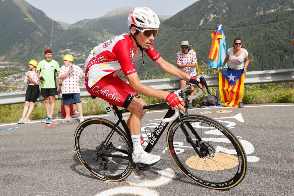 KJEMPET: Guillaume Martin ga seg aldri, og det holdt til karrierens beste sammenlagtplassering i Touren. Foto: Cor Vos tour de france, cofidis, guillaume martin