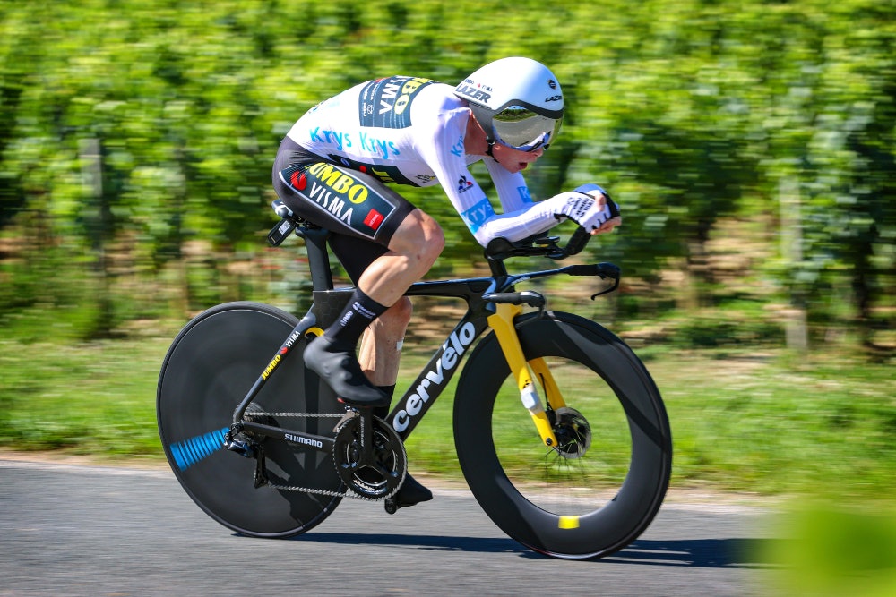 STERK TEMPO: Jonas Vingegaard gjorde som på den første tempoen i årets Tour: tok tredjeplassen. Foto: Cor Vos tour de france, jonas vingegaard