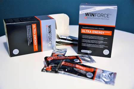RIKHOLDIG: Energigelen til WINFORCE er rikt på kalorier på grunn av tilsatte organiske oljer. Foto: Marcus Liebold. RIKHOLDIG: Energigelen til WINFORCE er rikt på kalorier på grunn av tilsatte organiske oljer. Foto: Marcus Liebold.