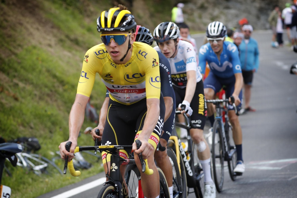 DEN STERKESTE: Det var Pogacar som initierte angrepene også på Luz Ardiden. Foto: Cor Vos tadej pogacar, tour de france, luz ardiden