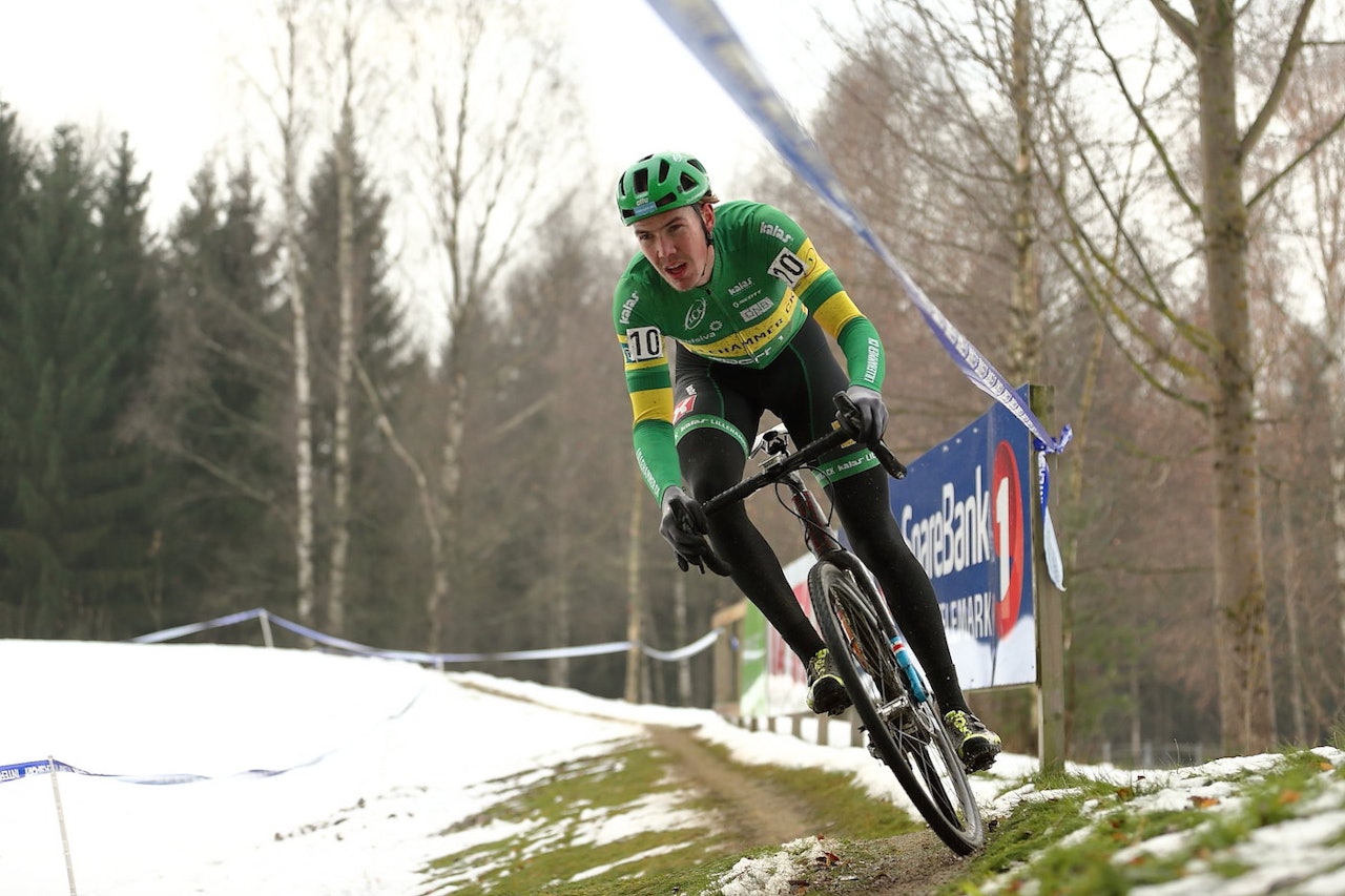NORGESMESTER: Erik Nordsæter Resell vant norgesmesterskapet i sykkelkross i Skien med knusende margin. Foto: Ola Morken NORGESMESTER: Erik Nordsæter Resell vant norgesmesterskapet i sykkelkross i Skien med knusende margin. Foto: Ola Morken