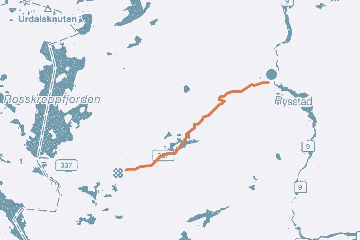 Suleskard landevei sykkel kart