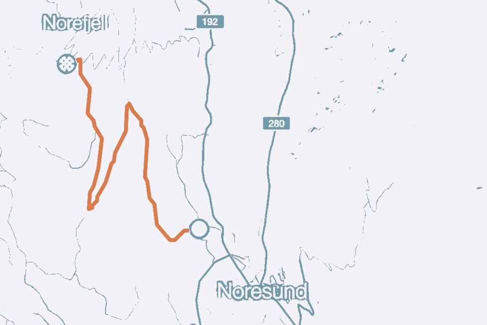 Norefjell-kart-sykkel