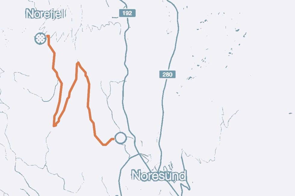 I Kittelsens landskap på Norefjell Norefjell-kart-sykkel