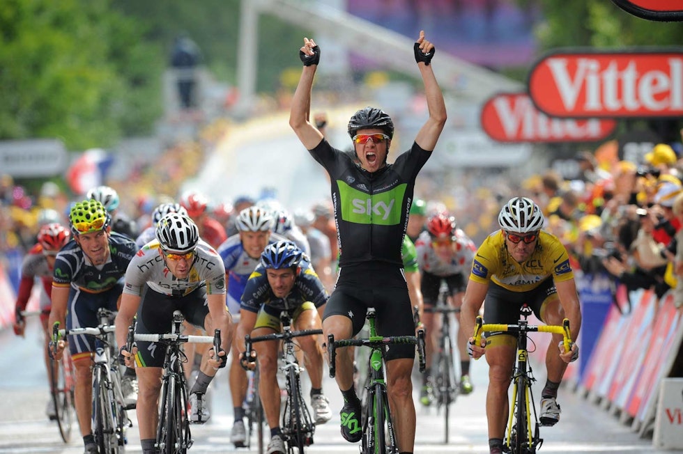 HERJET: I Bradley Wiggins skadefravær tok Edvald Boasson Hagen to etappeseiere i Tour de France for Team Sky. Foto: Cor Vos.