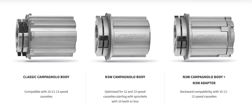 NYTT BOSS: N3W er navnet på Campagnolos nye boss. Det passer til de nye 13-delte kassettene, men også til Campas eldre kassetter med en adapter. Campagnolo Ekar