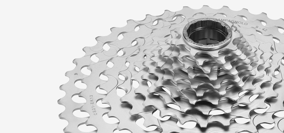 STÅL: Ekar-kassettene er frest ut av ett stykke stål. Campagnolo Ekar