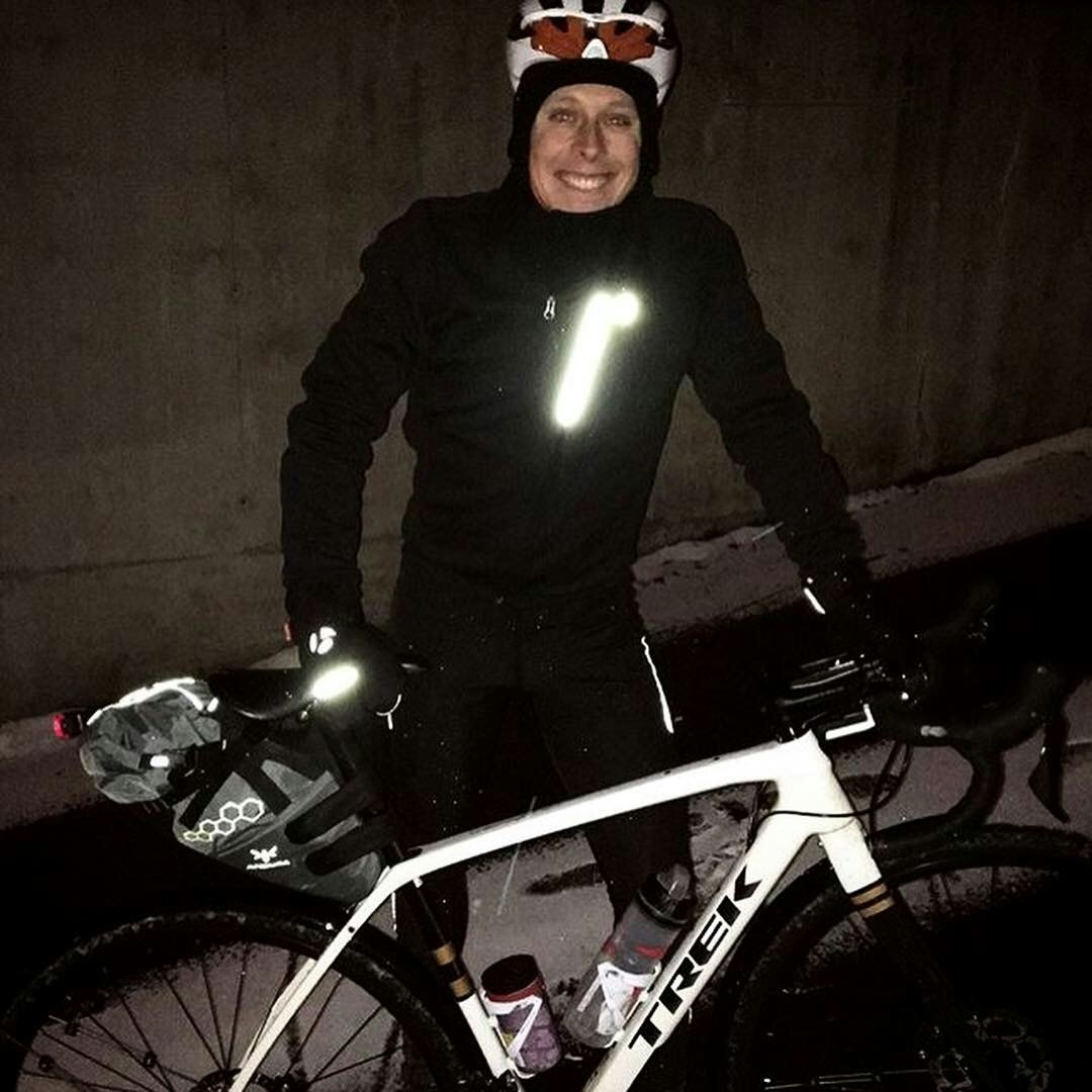 SMIL: Ut på sykkeltur, aldri sur. Jeg sier heller ikke nei til en utfordring. Foto: Thomas Rem. vintersykling