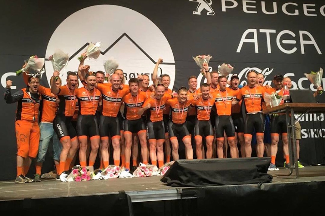 Team Kjekkas vant Lillehammer-Oslo 2015, som var uoffisielt NM lagtempo langdistanse. Foto: Styrkeprøven Team Kjekkas Styrkeprøven 2015 - Foto Privat