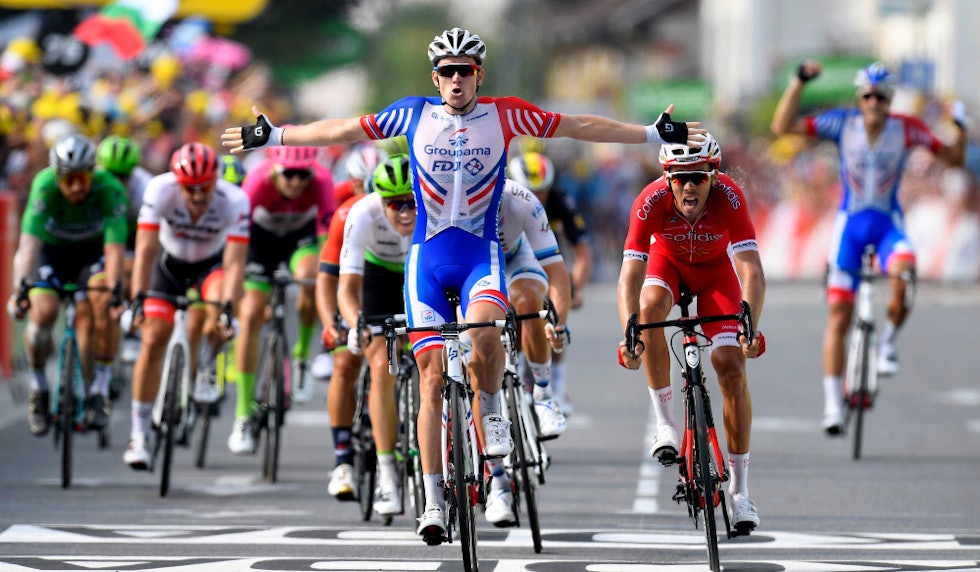 HJEMMEHÅPET: Arnaud Démare har to etappseire i Tour de France, sist i 2018. Foto: Cor Vos arnaud demare, tour de france