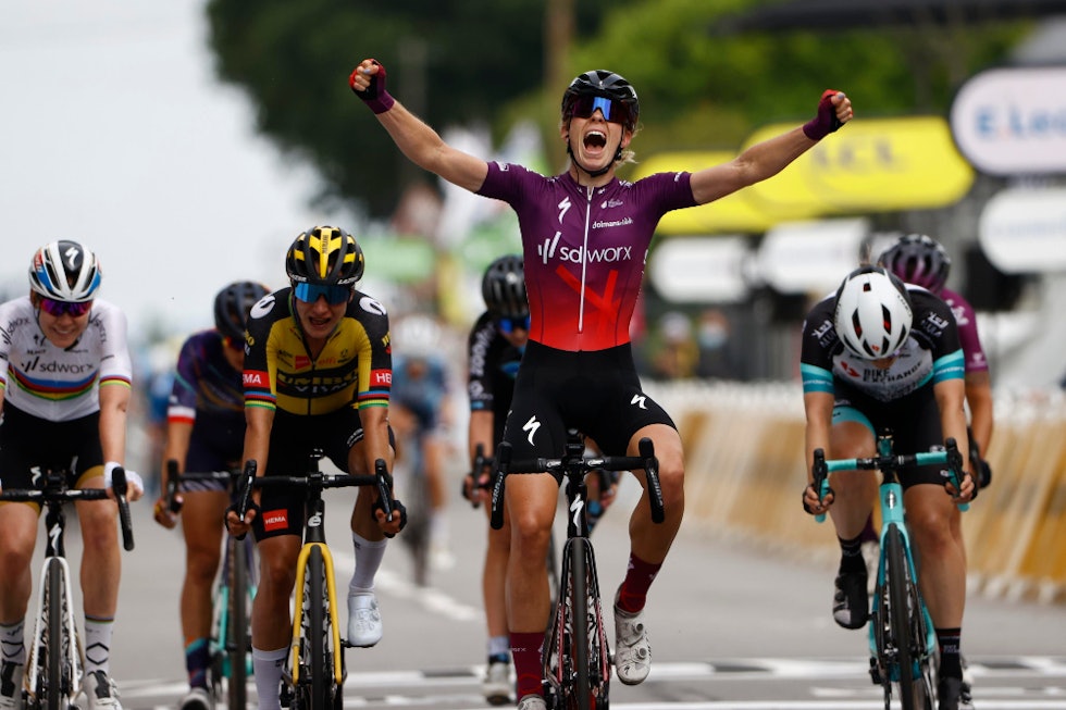 VANT: Demi Vollering fortsetter sin gode sesong med en seier i La Course. Foto: Cor Vos katrine aalerud, la course by le tour de france, demi vollering