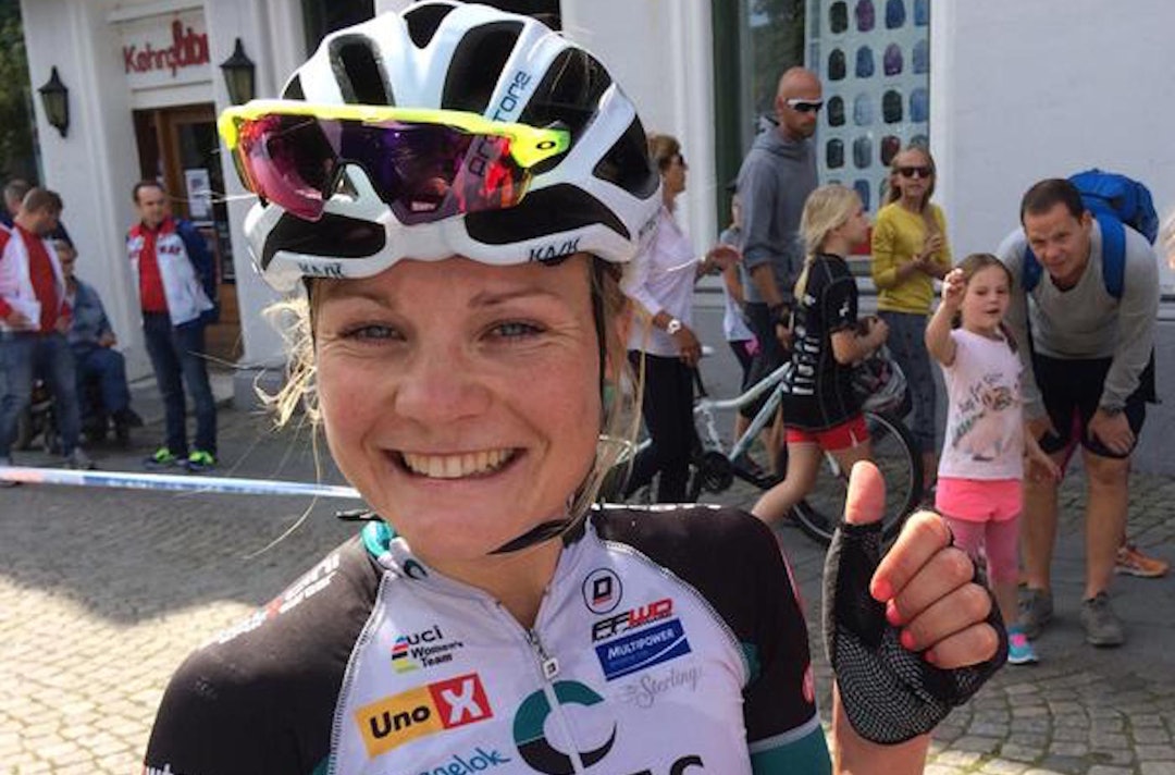 Dagens pallplass var en revansj for Emilie Moberg, som hadde to tekniske uhell i går. Foto: Ladies Tour of Norway Emilie Moberg - LTON 2015 - Foto LTON