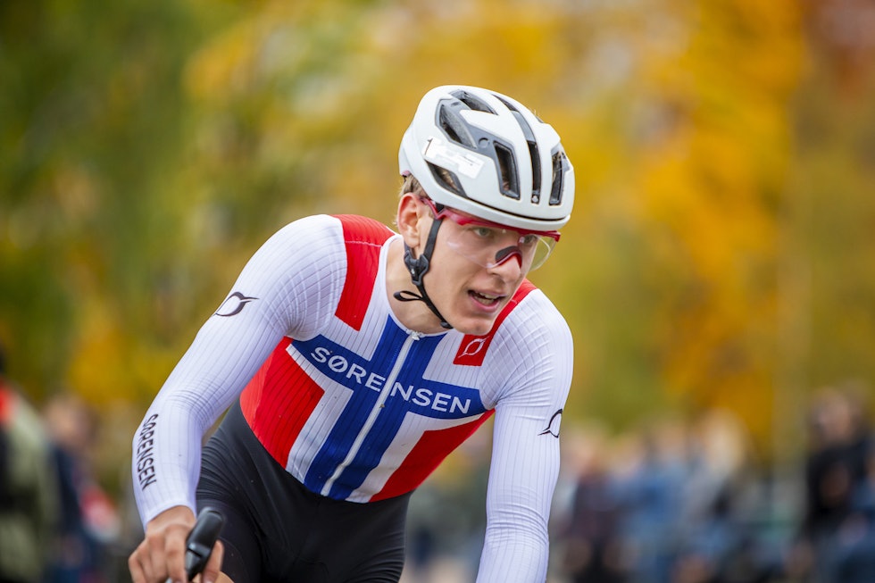 HATTRICK: Tobias Johannessen går for sin tredje strake NM-seier. Foto: Pål Westgaard NM cyclocross 2019 - Tobias Johannessen