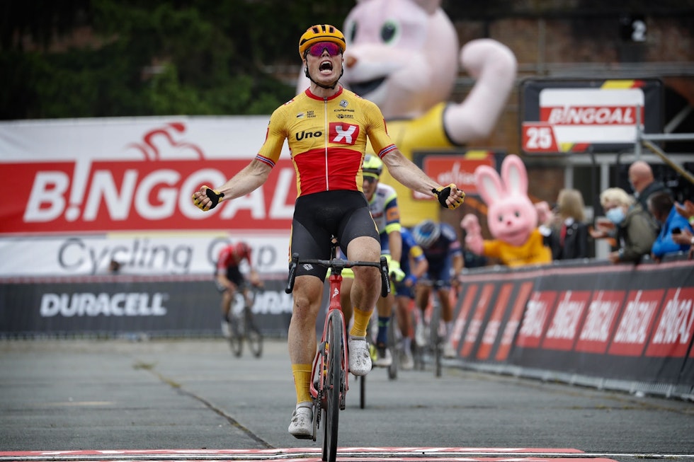 FORLØSENDE SEIER: I mai tok endelig Tiller sin første internasjonale proffseier, da han vant Dwars door het Hageland. Foto: Cor Vos CORVOS_00033197-045