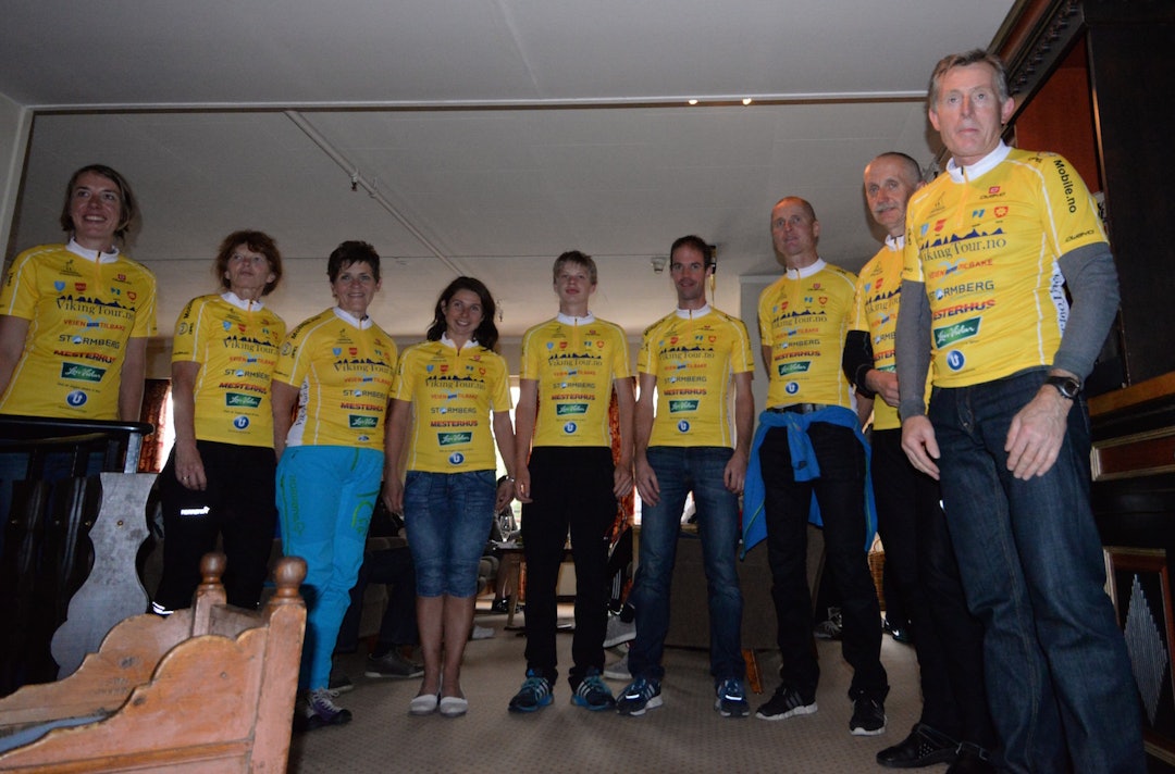 Alle etappevinnere prolog. Foto: Kent Murdoch day1 yellow jerseys