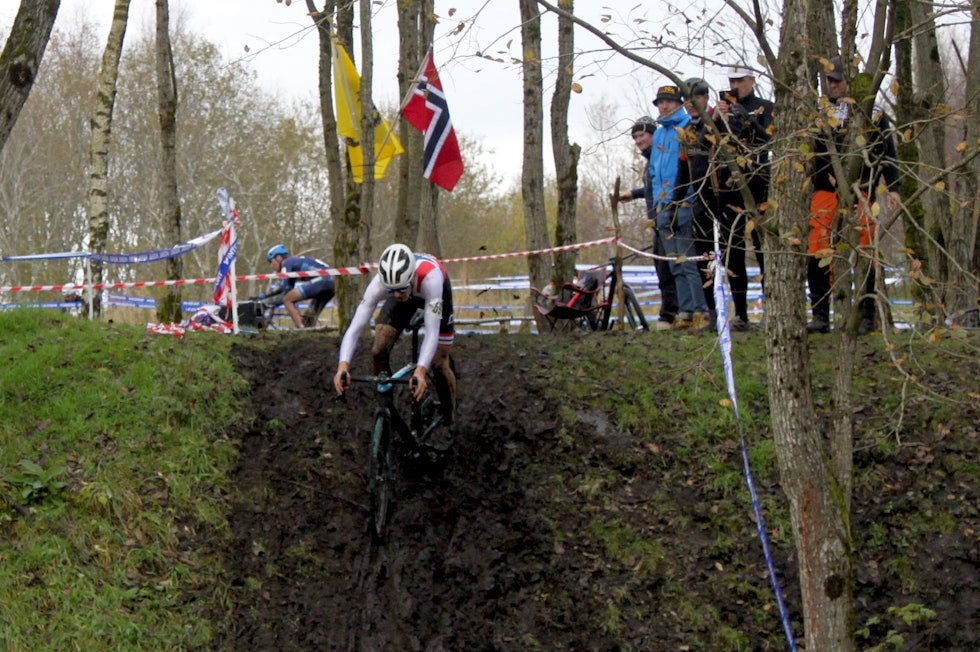 DOBBELTSEIER: Tobias Johannessen vant begge rittene i Sandnes i helga. Foto: Ole-Tommy Andersen/NCF Norgescup kross 2019 Sandnes