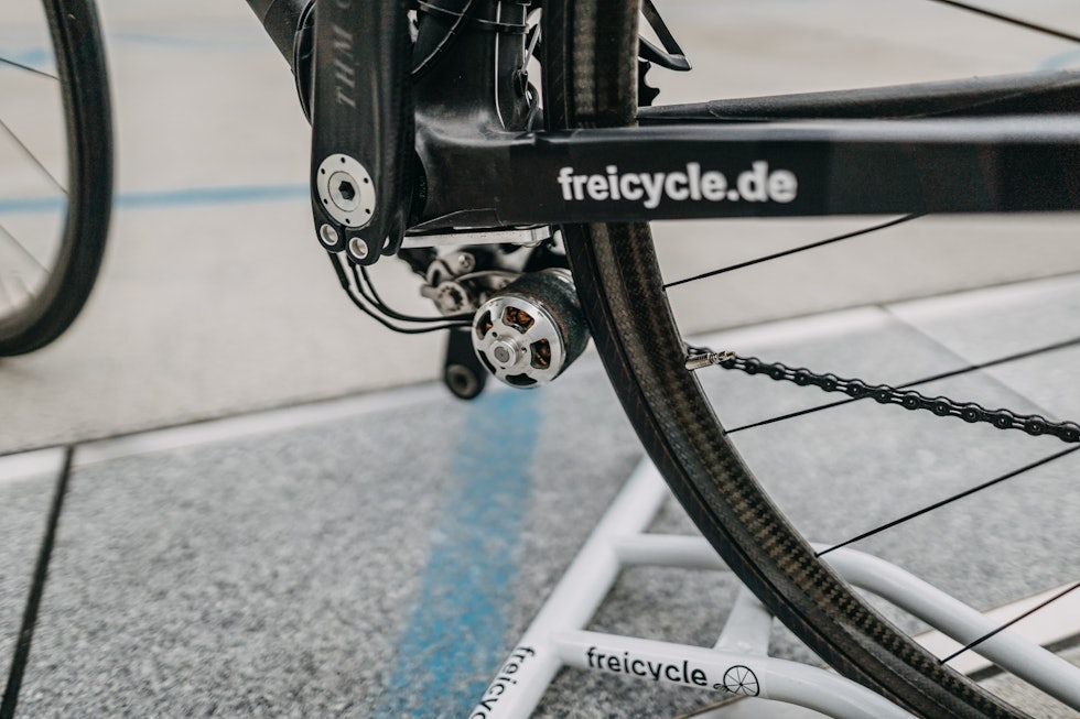 SUPERLETT: Mikromotoren til Freicycle er en prototyp som ikke serieproduseres. Ytelsen er på samme nivå som vanlige elsykler. Foto: Freicycle. freicycle elsykkel