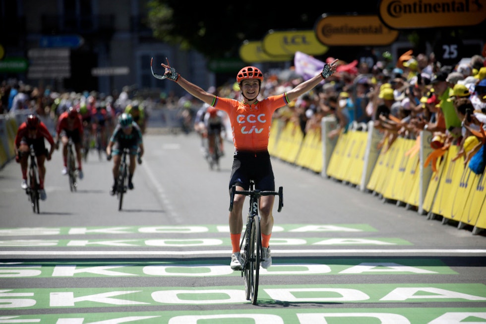 DRONNINGEN: Marianne Vos har vunnet to utgaver av La Course. Foto: Cor Vos hva er en grand tour - marianne vos, la course by tour de france