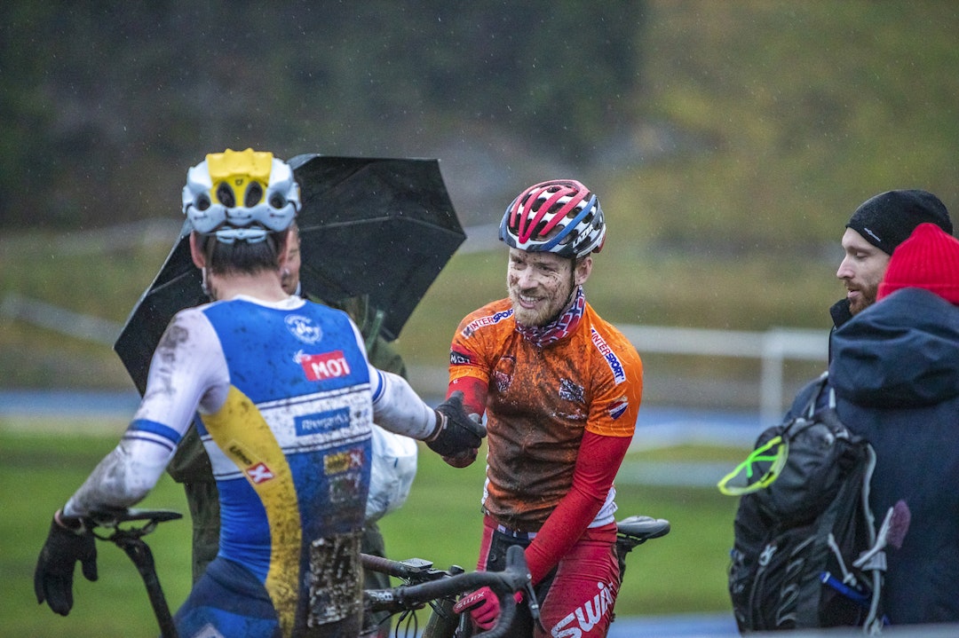 VINNERE: Søren Wærenskjold vant siste ritt i Norgescupen, mens Ole Hem (til høyre) vant cupen sammenlagt. Foto: Pål Westgaard Søren Wærenskjols - Ole Hem 1400x933