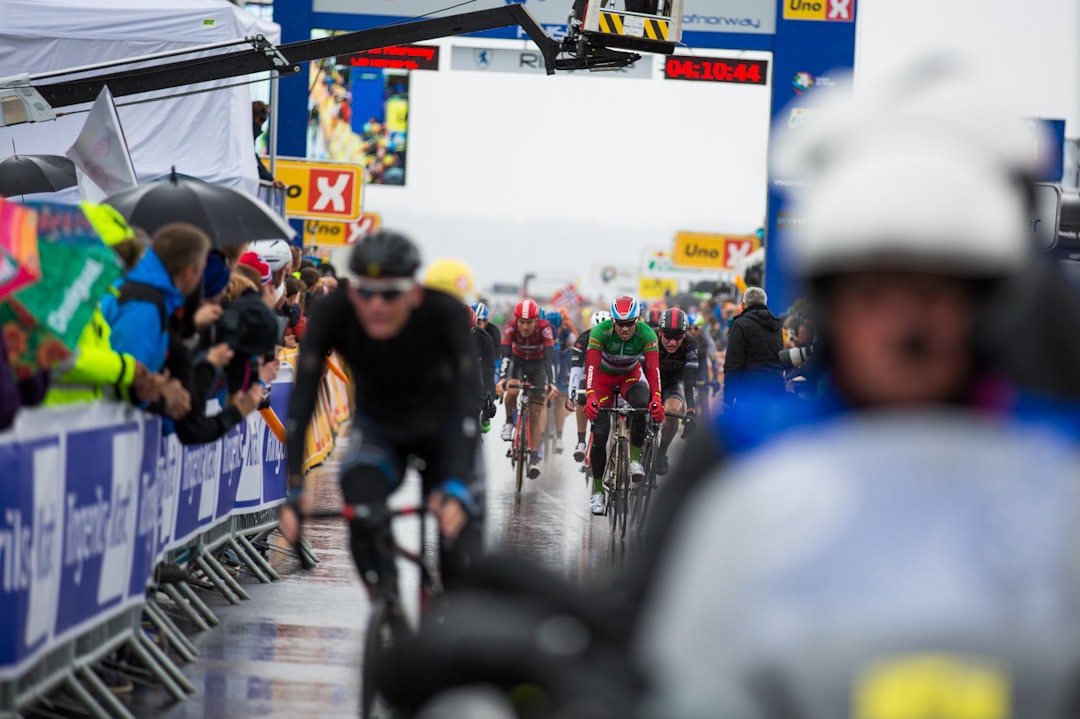 TREDJEPLASS: Alexander Kristoff hadde nok håpet på noe bedre enn å vinne spurten i hovedfeltet. (foto: Snorre Veggan) tourofnorway-5549a