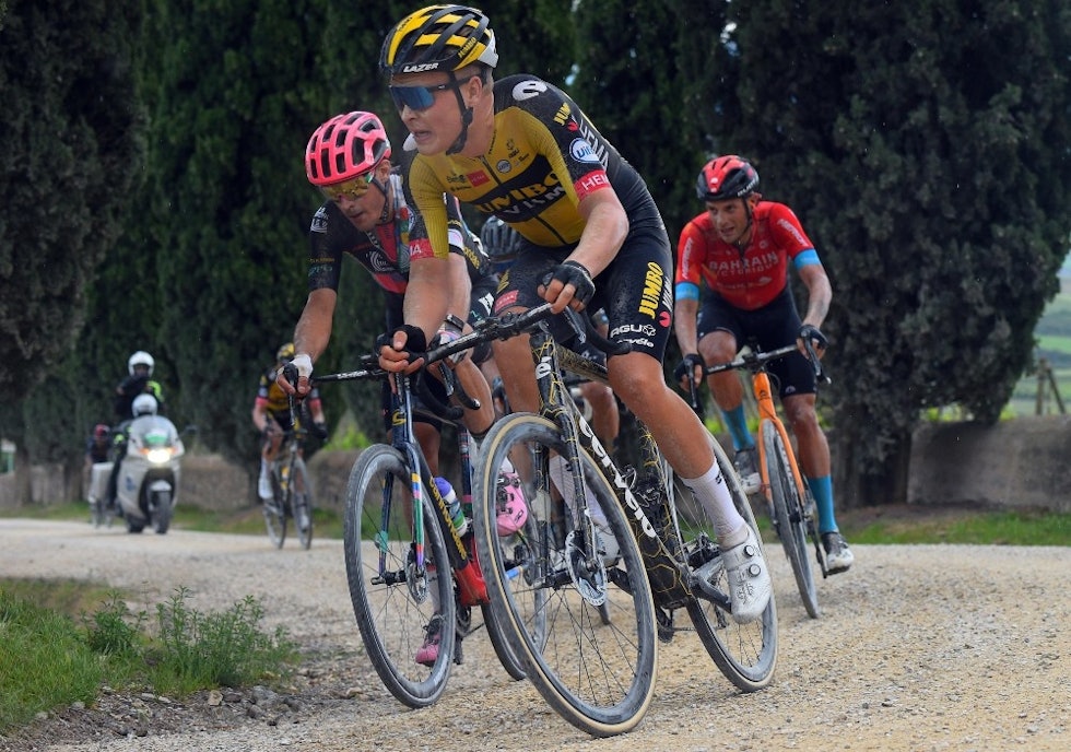 VISTE STYRKE: På grusetappen til Montalcino yppet Foss seg med de aller beste sammenlagtrytterne. Foto: Cor Vos tobias foss giro d'italia cervélo r5